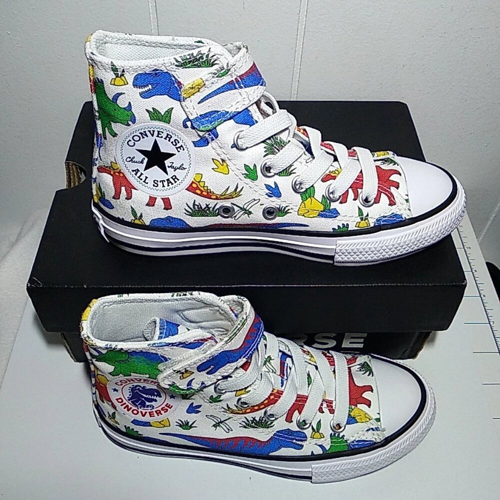 Boy's Size 12 Sneakers Converse Chuck Taylor All Star Dinosaur High A15063F NEW